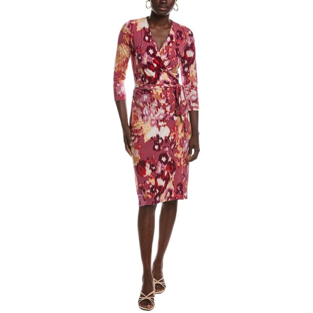Renee C Womens  Midi Wrap Dress, Orange
